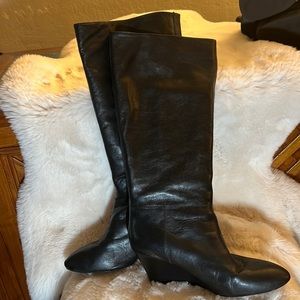 Banana Republic, black, wedge, heel boots, size 9.5 is it